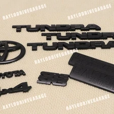 2007-2013 Blackout Emblem Overlay Kit Set For Tundra SR5 V8 4X4 Letter Nameplate