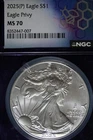 2025 P NGC MS70 EAGLE PRIVY AMERICAN SILVER EAGLE #B50384