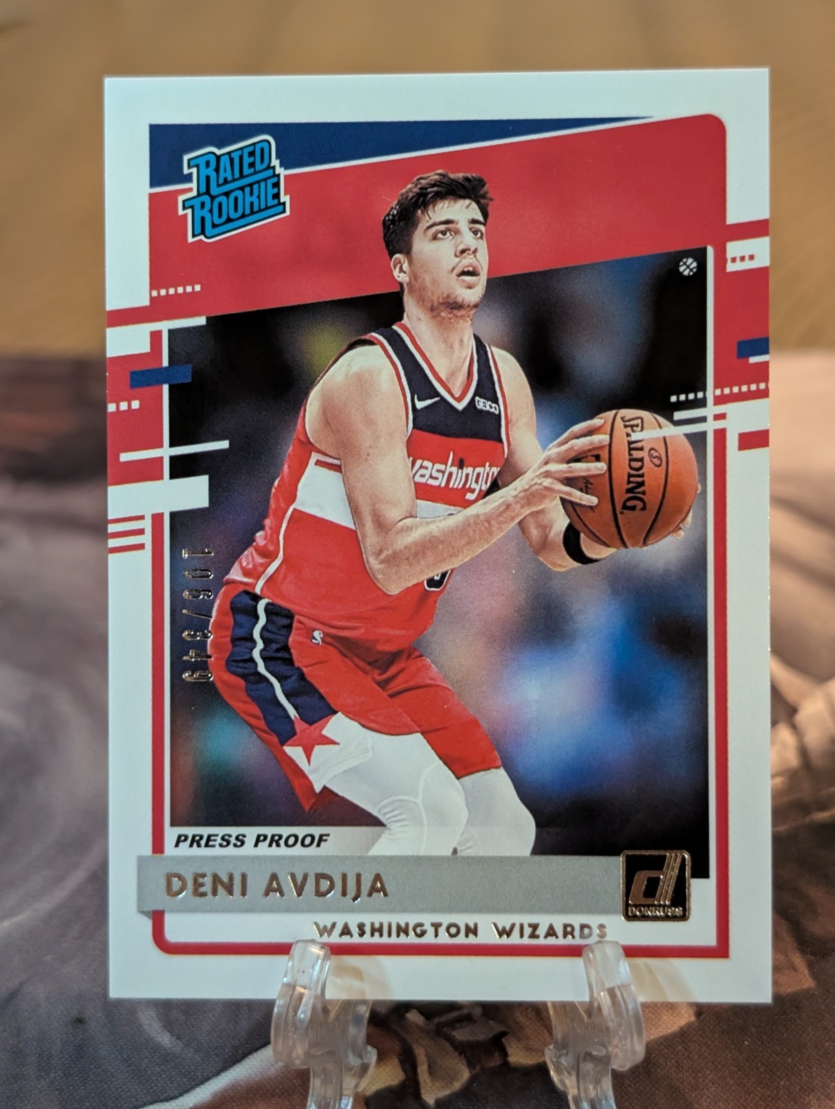 2020-21 Panini Donruss - Rated Rookies Deni Avdija #205 Press Proof Silver /349