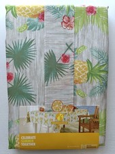 Indoor/Outdoor Oblong Water Repellent Summer Tropical Pineapple Cloth Tablecloth