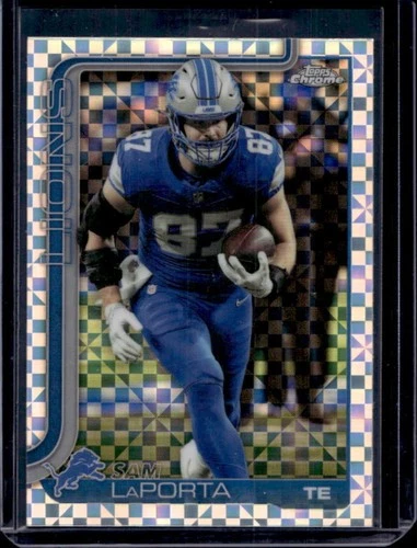 2025 Topps Chrome Sam LaPorta X-Fractor #100 Lions
