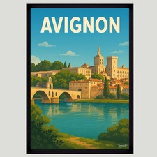 Affiche Poster mural – AVIGNON 2 Taille A3 ou A4 Sans Cadre