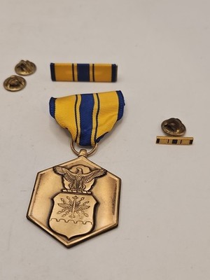 US Air Force Commendation Medal Complete, Medal, Ribbon, Miniature Ribbon 