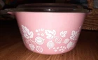 Vintage Pyrex Pink Gooseberry 1 Qt Covered Casserole Dish w Lid *READ"