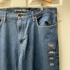 Eddie Bauer Men's Blue Jeans 30x30 Relaxed New W/O Tags 100% Cotton Dark Wash