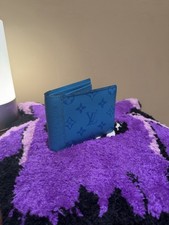 Louis Vuitton Multiple Wallet Blue Lagoon Monogram Eclipse Mens Bifold