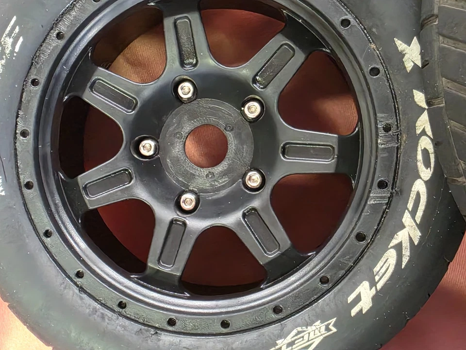 4x Louise MFT X-ROCKET Sport Räder schwarz 24mm ARRMA KRATON/OUTCAST 8S 1:5 - Bild 4 von 4