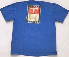 TOMMY HILFIGER Jeans T Shirt Mens L Large Big Logo Double Sided USA Made Vintage