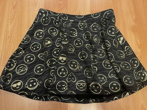 Black and Gold Emoji Skirt, Girls, Size 10, Gently Used, SO - Picture 2 of 4