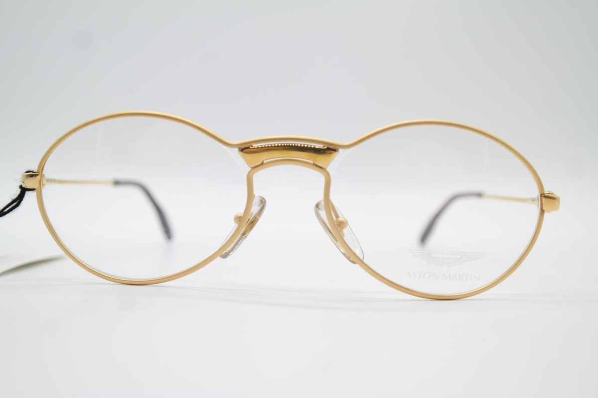 Lunettes Vintage ASTON MARTIN AM 01 - Monture Or Ovale - Made In Germany - Neuf Sans Étiquette