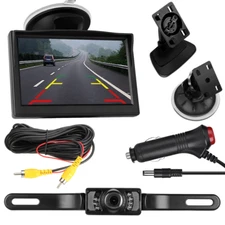 Car Backup Camera Rear View HD Parking System w/ Night Vision+5" TFT LCD Monitor