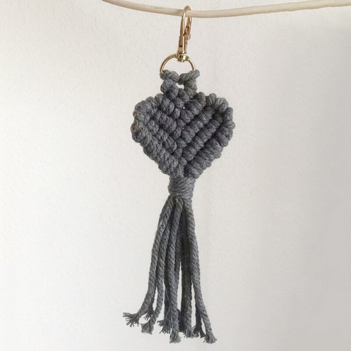 Handmade Woven Rope Keychain Boho Macrame Tassel Charm Heart shape Keyring Decor - Picture 36 of 38