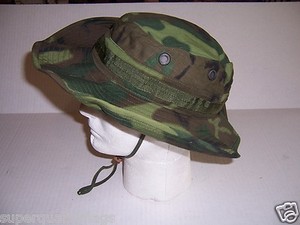 New-genuine-Vietnam-war-camouflage-boonie-tropical-hat-cap-1969-date-made-USA