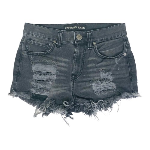 EXPRESS Women Denim Shorts Size 4 Black 