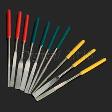 10x Diamond Coated Needle Flat File Stone Glass Jewelry Repair Tools Durable Use