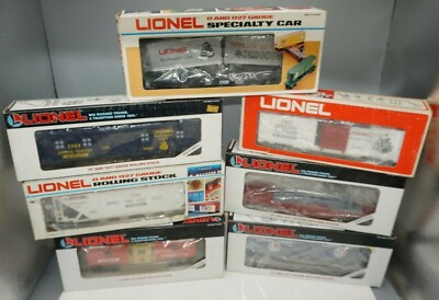 7 LIONEL 6-0784, 6-16803, 6-0780, 6-16323, 6-16804, 6-0781, 6-16801 RR CLUB CARS