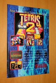 1993 Tetris 2 Nintendo SNES NES Game Boy Vintage Promo Poster / Ad Art Print