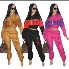 2pc set women jaket & pan  size S m l pink black brawm