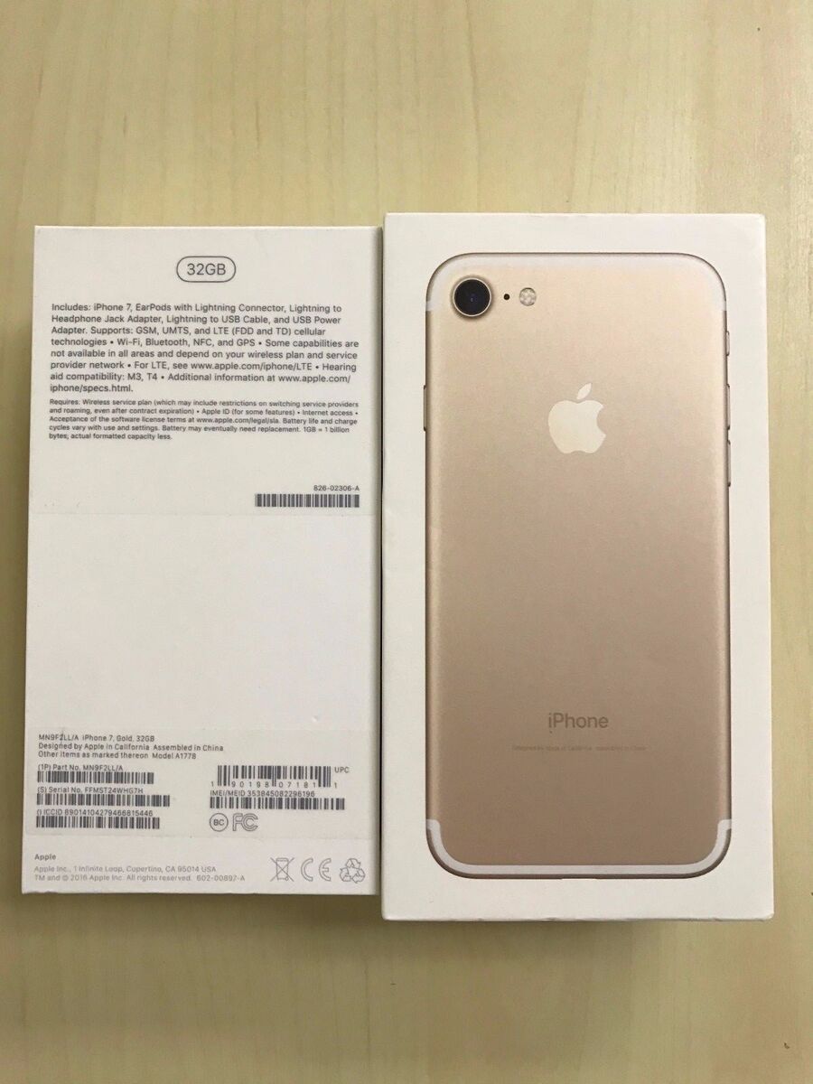 ORIGINAL EMPTY RETAIL BOX FOR - Apple iPhone 7 32GB | 128GB ORIGINAL EMPTY RETAIL BOX FOR - Apple iPhone 7 32GB | 128GB
