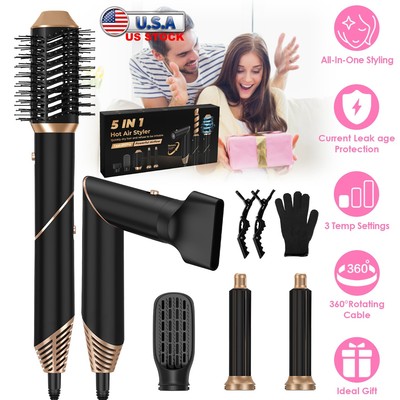 Professional Hot Air Styler Hair Dryer Straightener Curling 3 Temp Settings