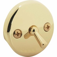 485098 POLISHED BRASS Do it Metal Bath Drain Faceplate Bathtub Overflow Plate