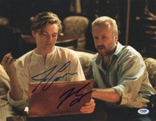 Leonardo Dicaprio James Cameron Signed 11x14 Photo Autograph Titanic PSA LOA