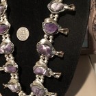 Native Jeweler  Coin Silver (.900) & Genuine AMETHYST Squash Blossom Necklace — photo 3