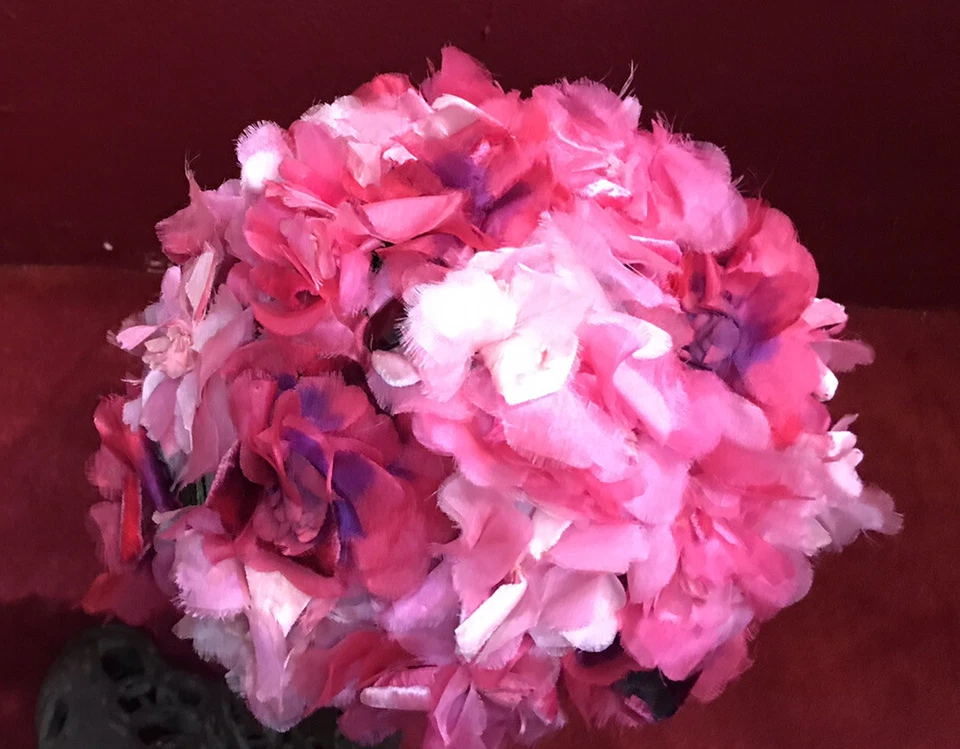 Винтажный розовый цветок шляпа тюрбан 1960-х 1950-х Bes Ben 40-х цветы Cloche - Изображение 4 из 4