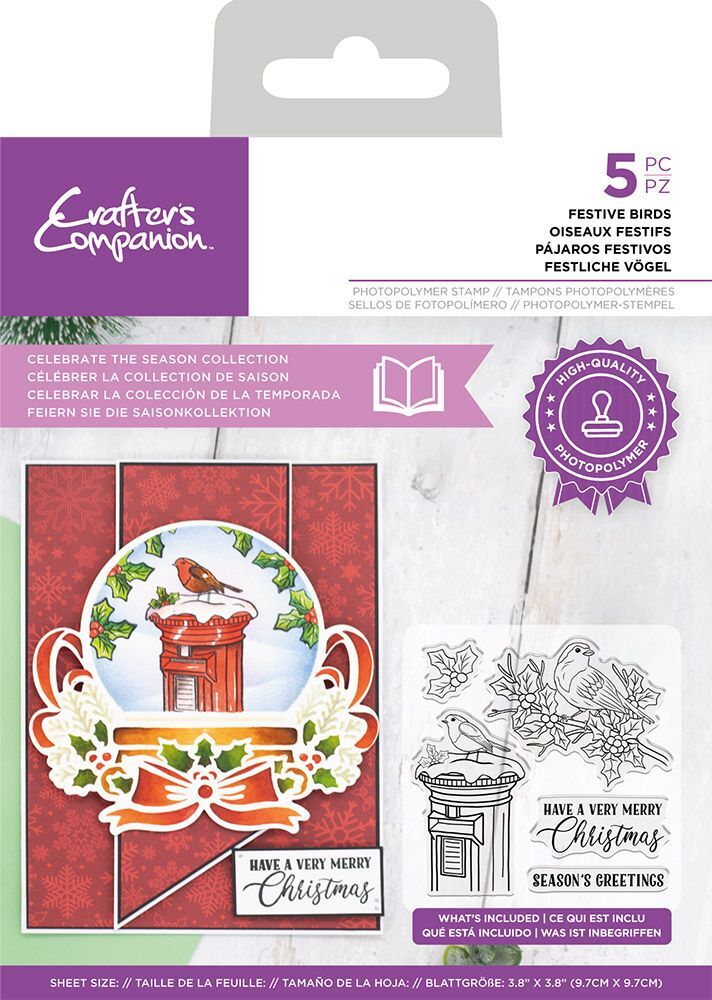 Festive Birds - Crafter's Companion Celebrate the Season Christmas Stamp Set