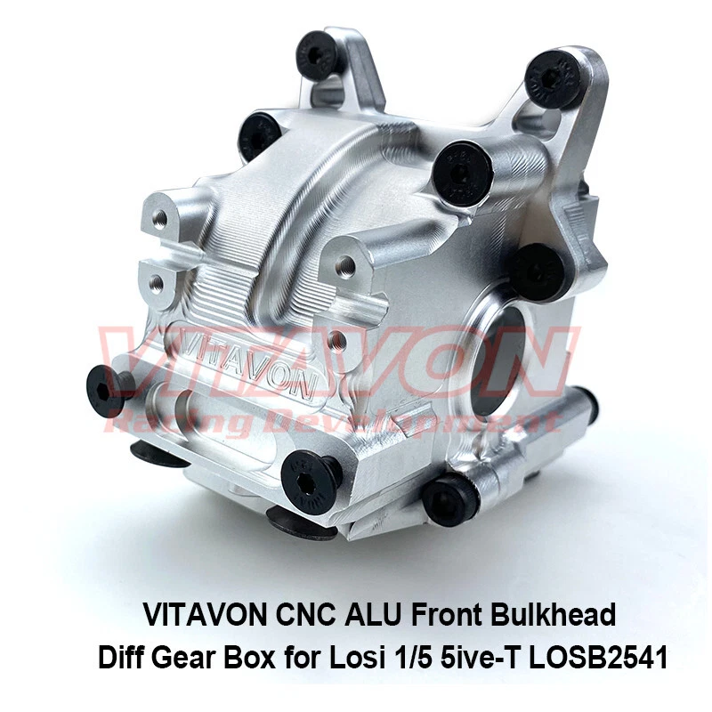 Vitavon CNC ALU Front Bulkhead Diff Gear Box For Losi 1/5 5ive-T 5B LOSB2541 - Image 2 of 4