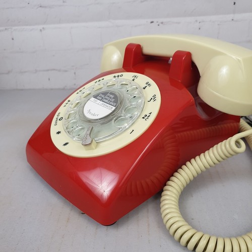 Telefono fisso da scrivania retro Steepletone ROSSO riproduzione quadrante rotante modello STP1960 - Foto 14 di 22
