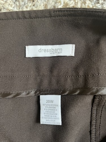 Dress Barn Women's Sz 20 Tulip Skirt Midi Length Brown Zip Closure Career - Picture 2 of 3
