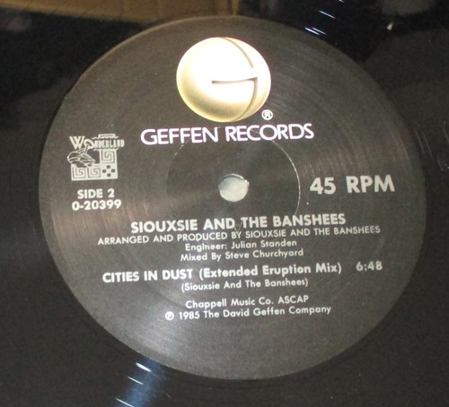 SIOUXSIE AND THE BANSHEES - CITIES IN DUST (12" Maxi-Single) 4-Trk 45rpm VG VG+ - Picture 4 of 6