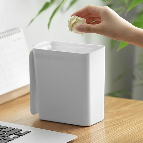Desktop Trash Can Small Can Mini Trash Can with Lid for Home Office Dorm - 第 9/12 張圖片