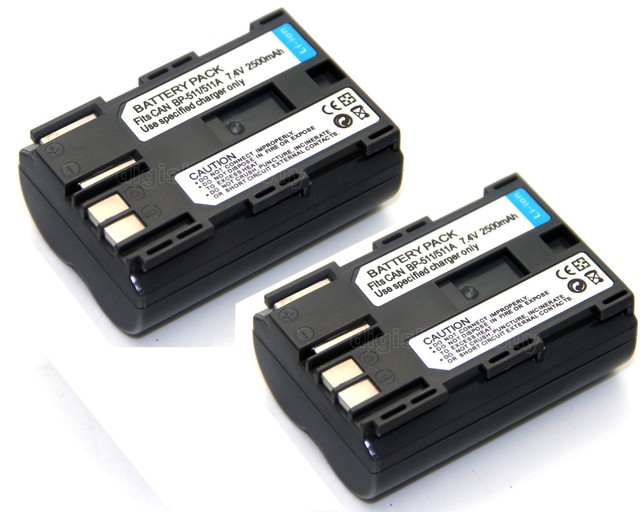 2x 7.4v Liion Battery for BP511 Canon EOS 40D EOS 50D EOS 300D EOS