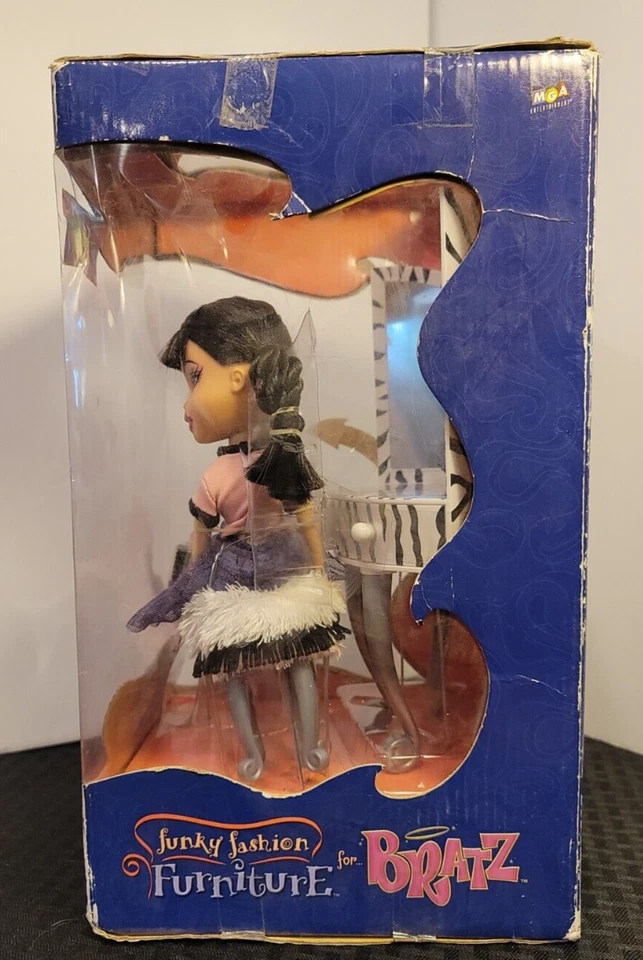 Bratz VANITY SANITY 带玉娃娃时髦时尚家具 NRFB 斑马毛皮椅 — 第 2/4 张图片