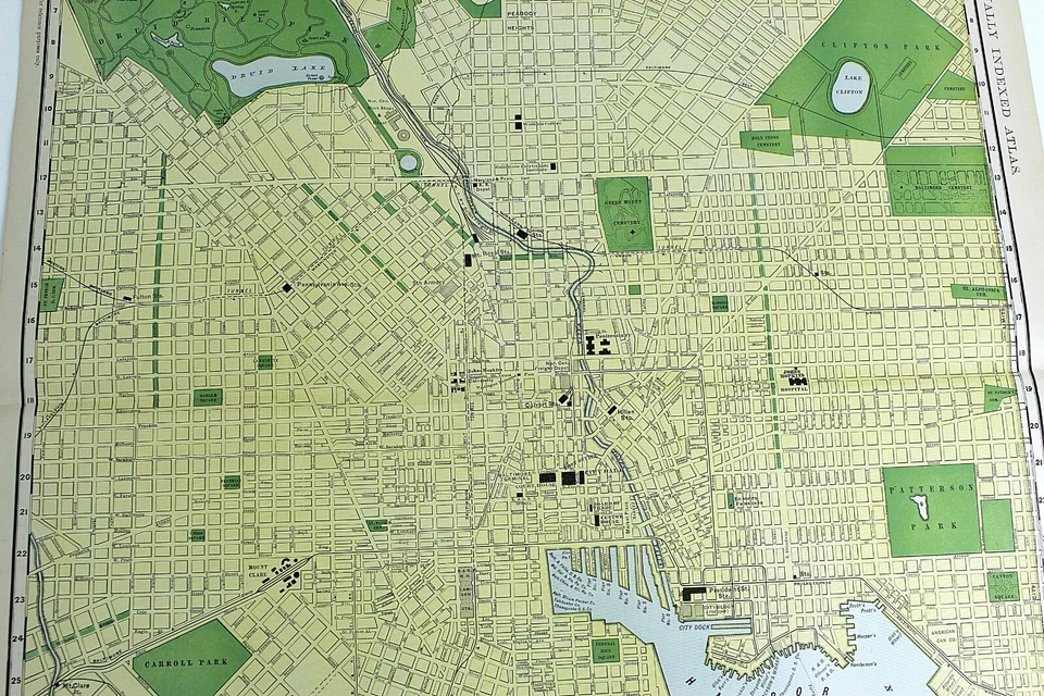 BALTIMORE MARYLAND City Map Rand McNally 1901 Railroad RR Business Large Folio - Image 4 of 4