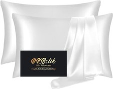 2 Pack Silk Pillowcase, Blissy -like DKBslik for Hair and Skin, white Standart s