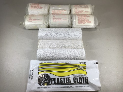 Activa Rigid Wrap 6 Packs 4" X 5 Yards Plaster Cloth + 3 Partial Rolls 8" x 5 yd