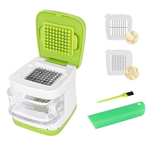 Kitchen Garlic Press Crusher Slicer Mincer with Storage Container - Picture 1 of 6