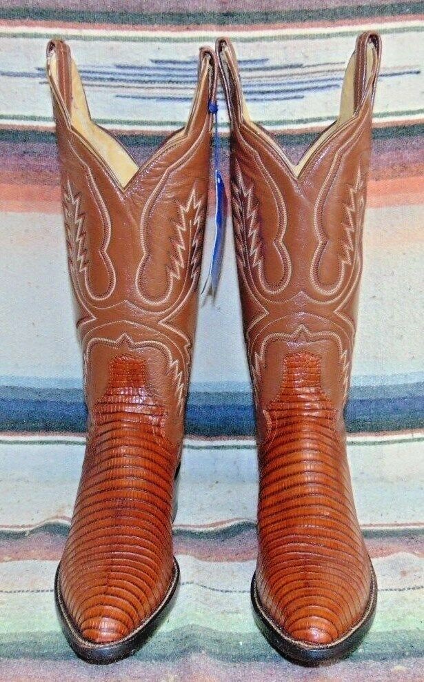 Vintage Panhandle Slim Brown Lizard / Leather Cowboy Boots Womens