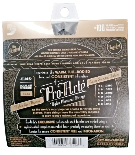 D'Addario Pro Arte Muta set 6 Corde Chitarra Classica Tensione Normale 28 - 43 - Immagine 2 di 4