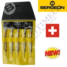 Bergeon 30080-P05 (Replaces # 2868) Set of 5 Watchmaker's Chromed Screwdrivers