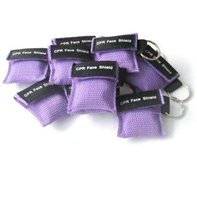 ELYSAID 1x Purple CPR Resuscitation Face Shield with Filter First Aid Resus Shield