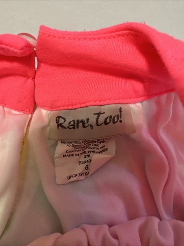 Rare Too! Girl's Dress multi color polyester/spandex dress Size 6 Sleeveless - Picture 5 of 6