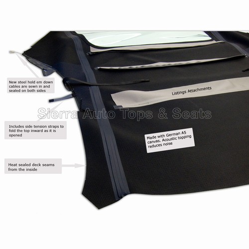 Fits: 1999-2001 Porsche 911, Convertible Top w/Zip Window, Blue Haartz Twillfast - Bild 2 von 5