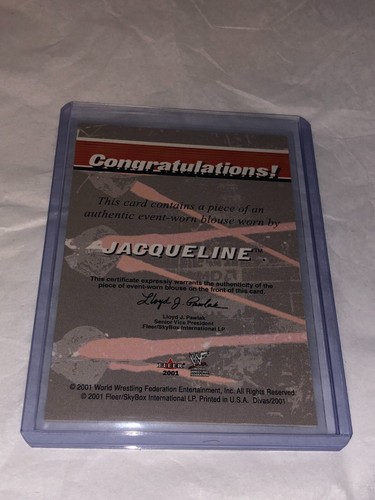 WWF Ultimate Diva Collection (Fleer, 2001) JACQUELINE Blouse Relic Card - WWE - Picture 3 of 3