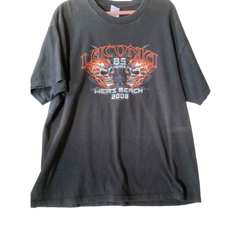 Laconia Weirs Beach 2008 Dbl Skeleton Double Sided Graphic Tee Size XL - Picture 5 of 6