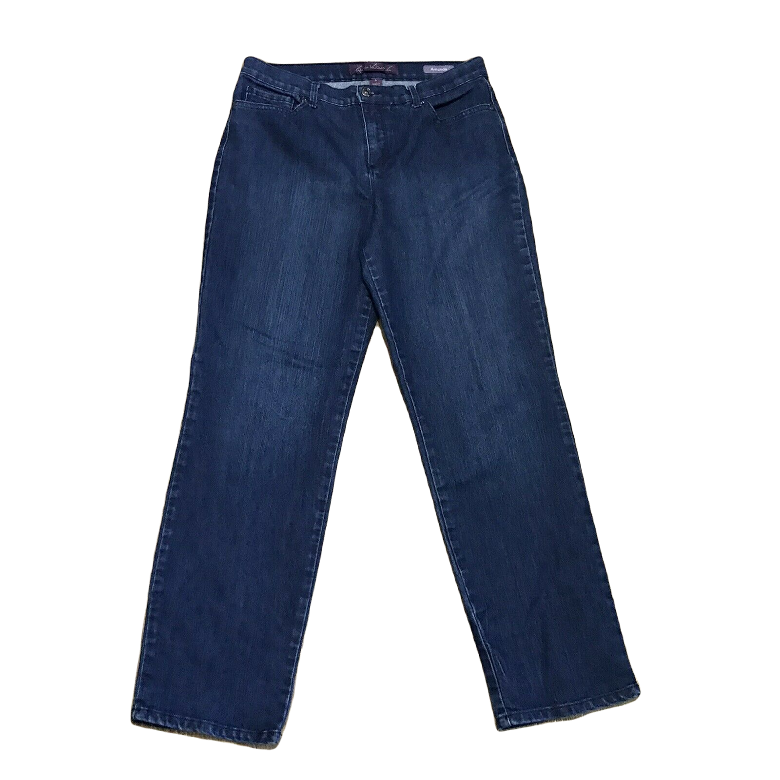 Gloria Vanderbilt Amanda Mid Rise Straight Leg Denim Jeans Size 8 Blue