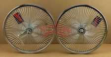 VINTAGE LOWRIDER 20" FRONT OR COASTER WHEEL DAYTON 144 SPOKE 14G 3/8 AXLE CHROME